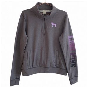 PINK Grey Sweatshirt Size Large